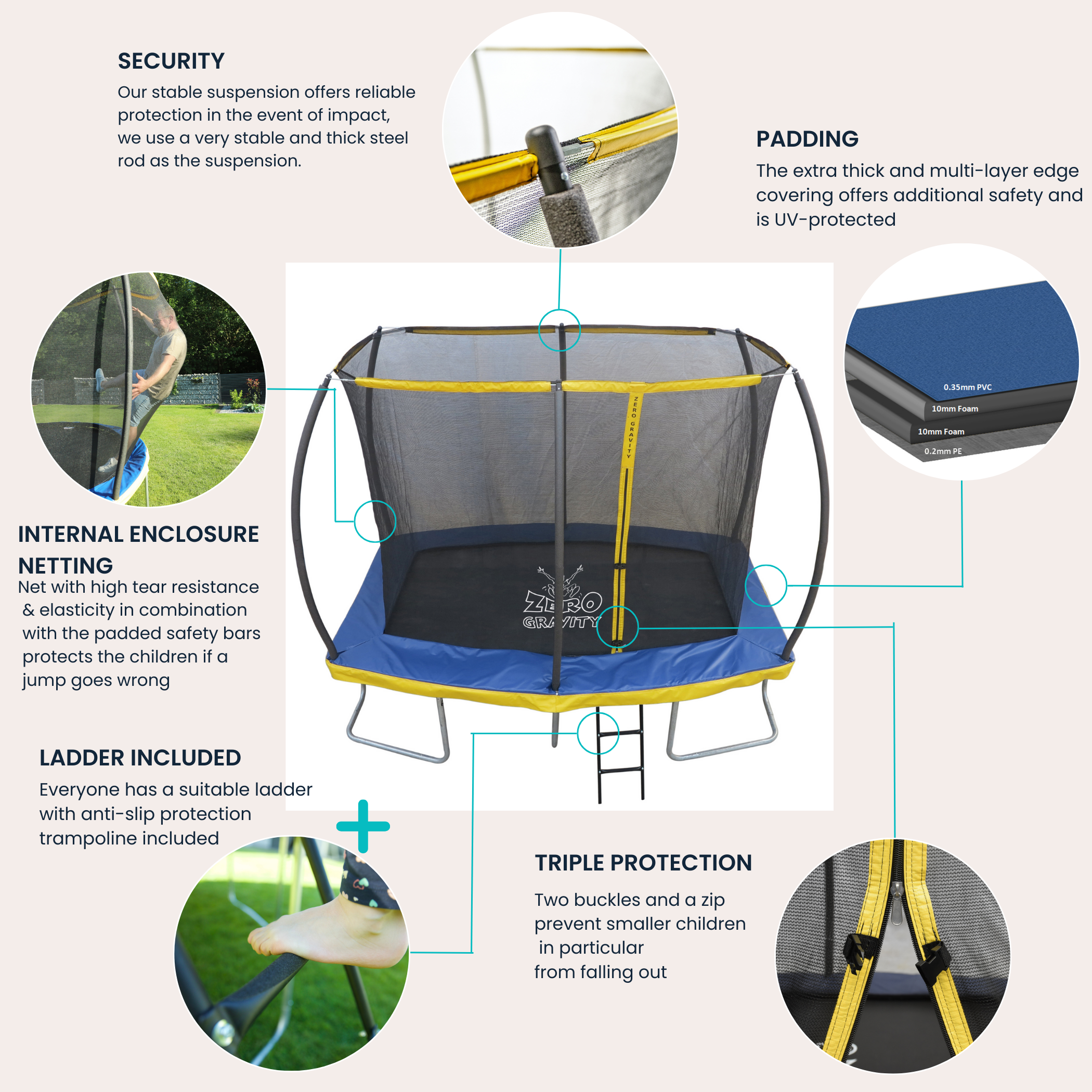 Zero Gravity Ultima 5 15ft x 10ft Rectangular Trampoline and Enclosure