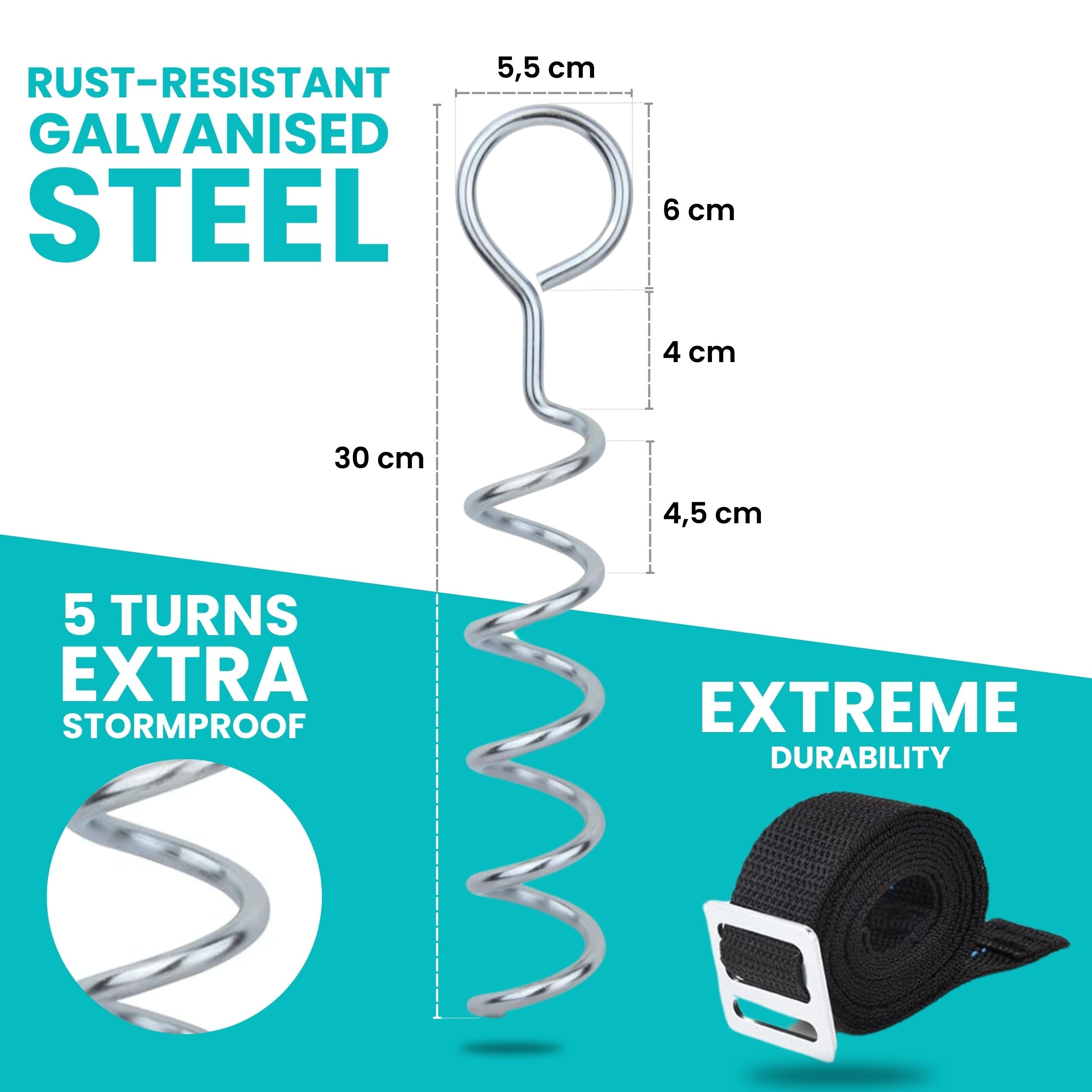 Tie Down Kit - Corkscrew Style