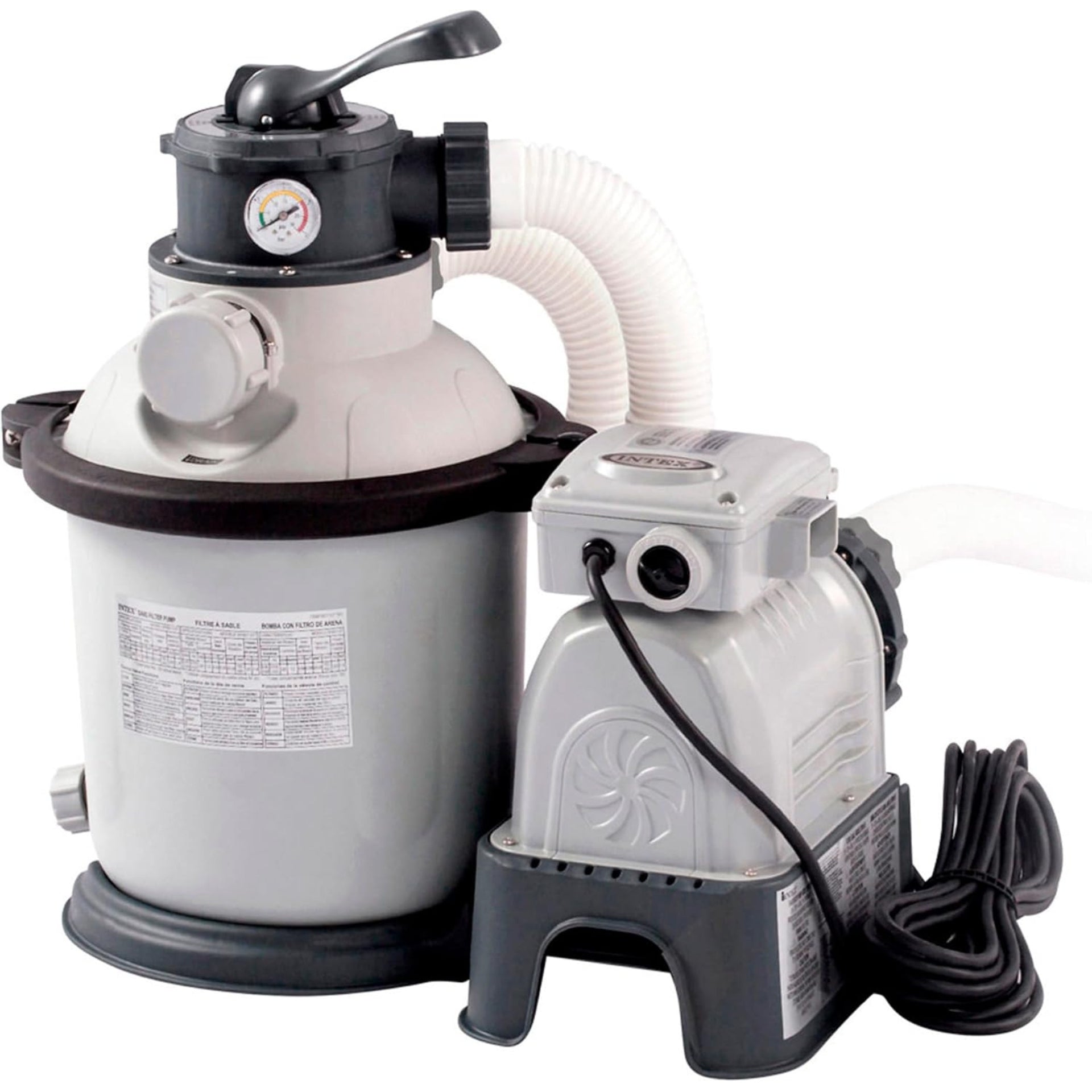 Intex 24ft x 52" Round Ultra XTR Metal Frame Pool with Sand Filter Pump, Ladder, Ground Cloth and Cover