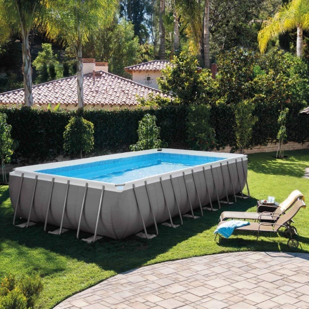 Intex 24ft x 12ft x 52" Rectangular Ultra XTR Metal Frame Pool with Sand Filter Pump, Ladder, Ground Cloth and Cover