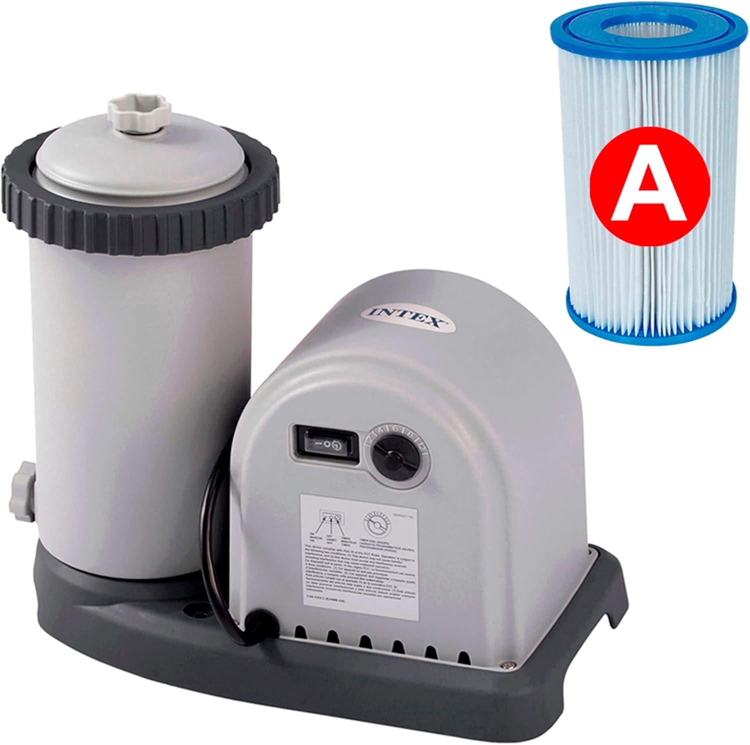 Intex 20ft x 10ft x 4ft Prism Metal Frame Oval Swimming Pool with Filter Pump, Ladder, Ground Cloth and Cover