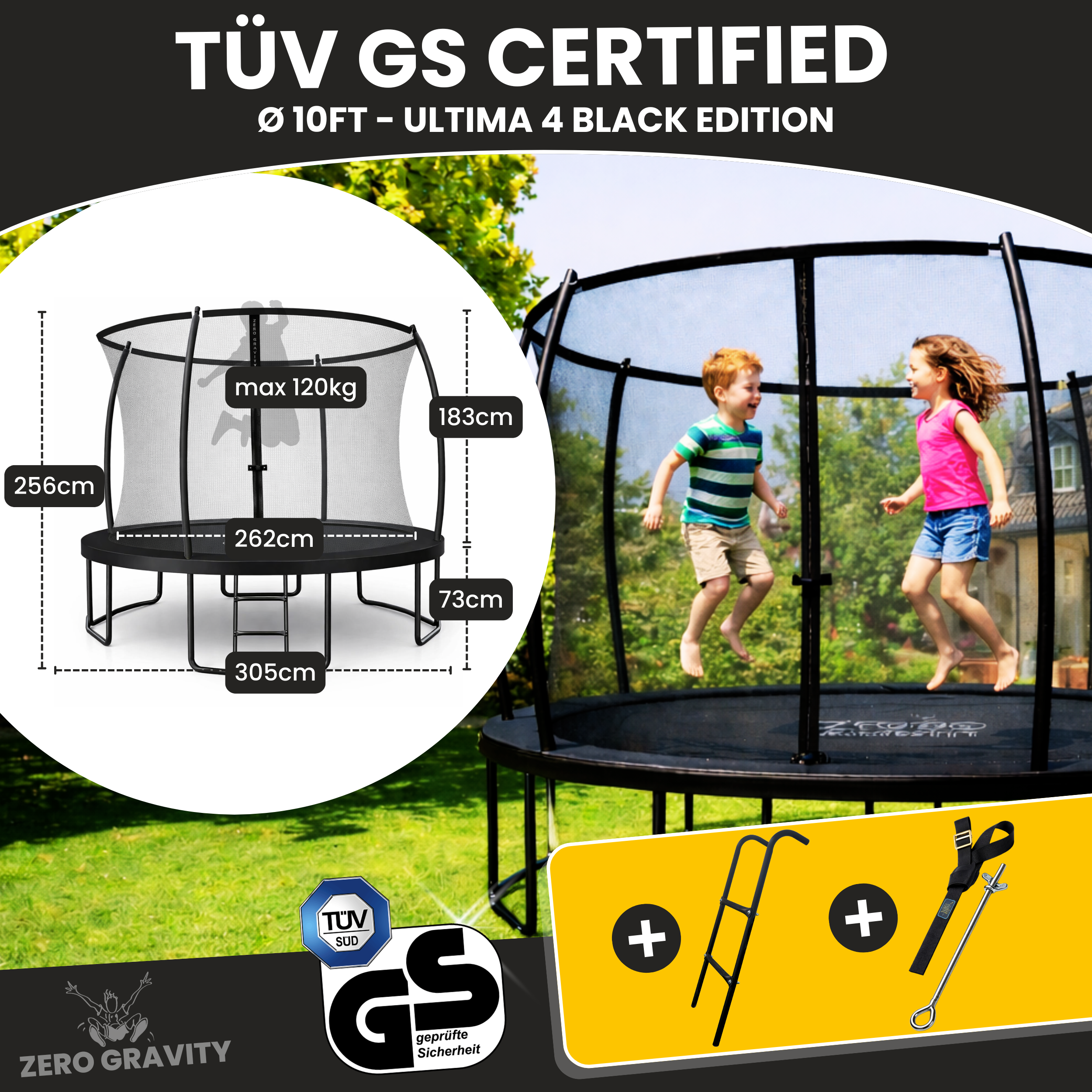 Zero Gravity Ultima 4 10ft Trampoline and Enclosure