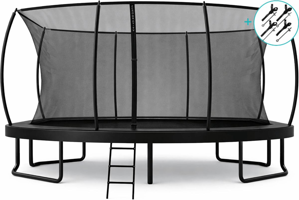 Zero Gravity Ultima 5 15ft x 10ft Rectangular Trampoline and Enclosure BLACK