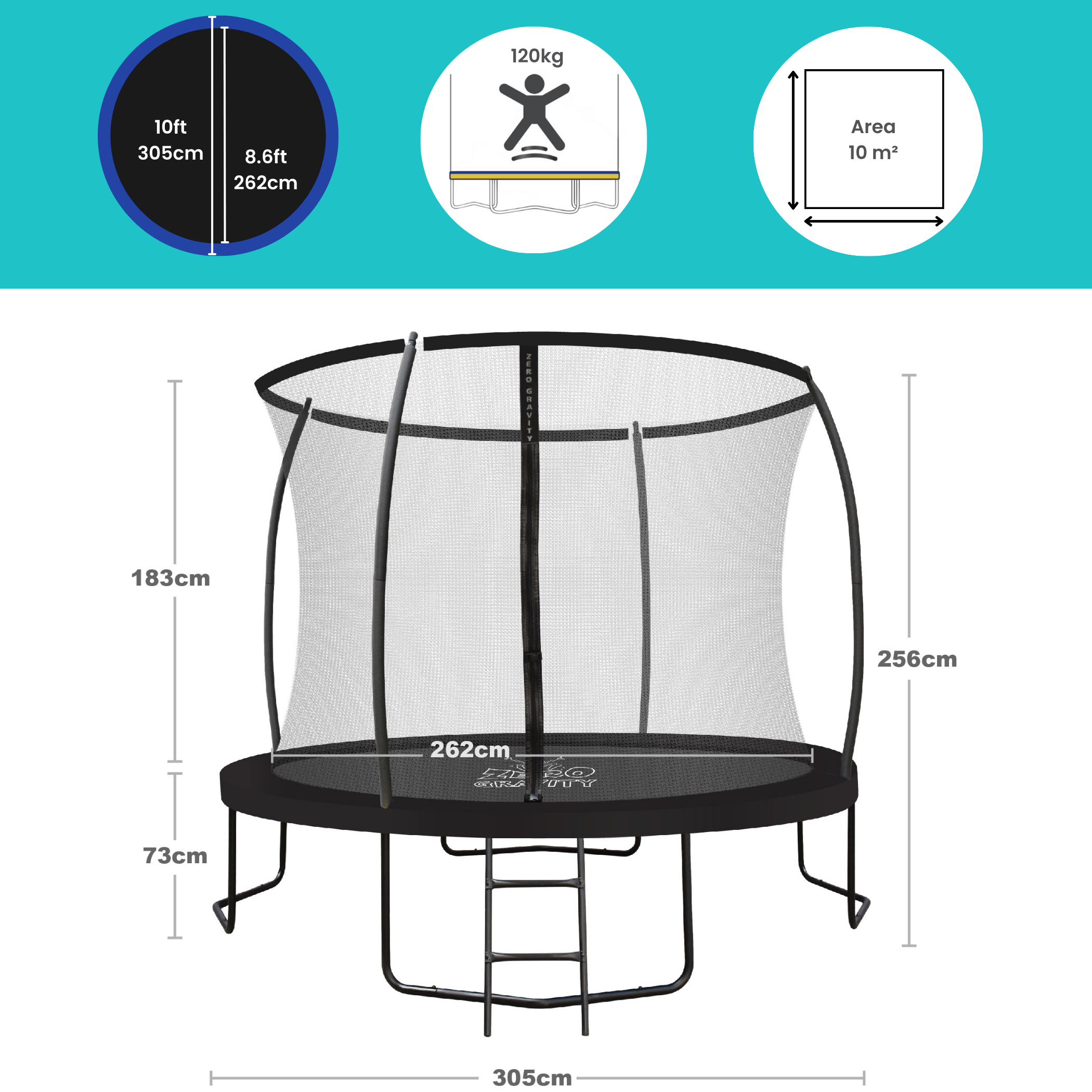 Zero Gravity Ultima 4 10ft Trampoline and Enclosure