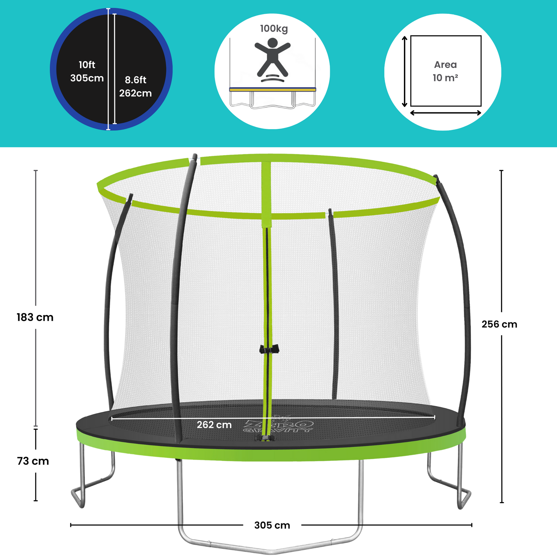 Zero Gravity Explorer 10ft Trampoline and Enclosure Zero Gravity