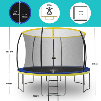 Zero Gravity Ultima 4 12ft Trampoline and Enclosure Bundle