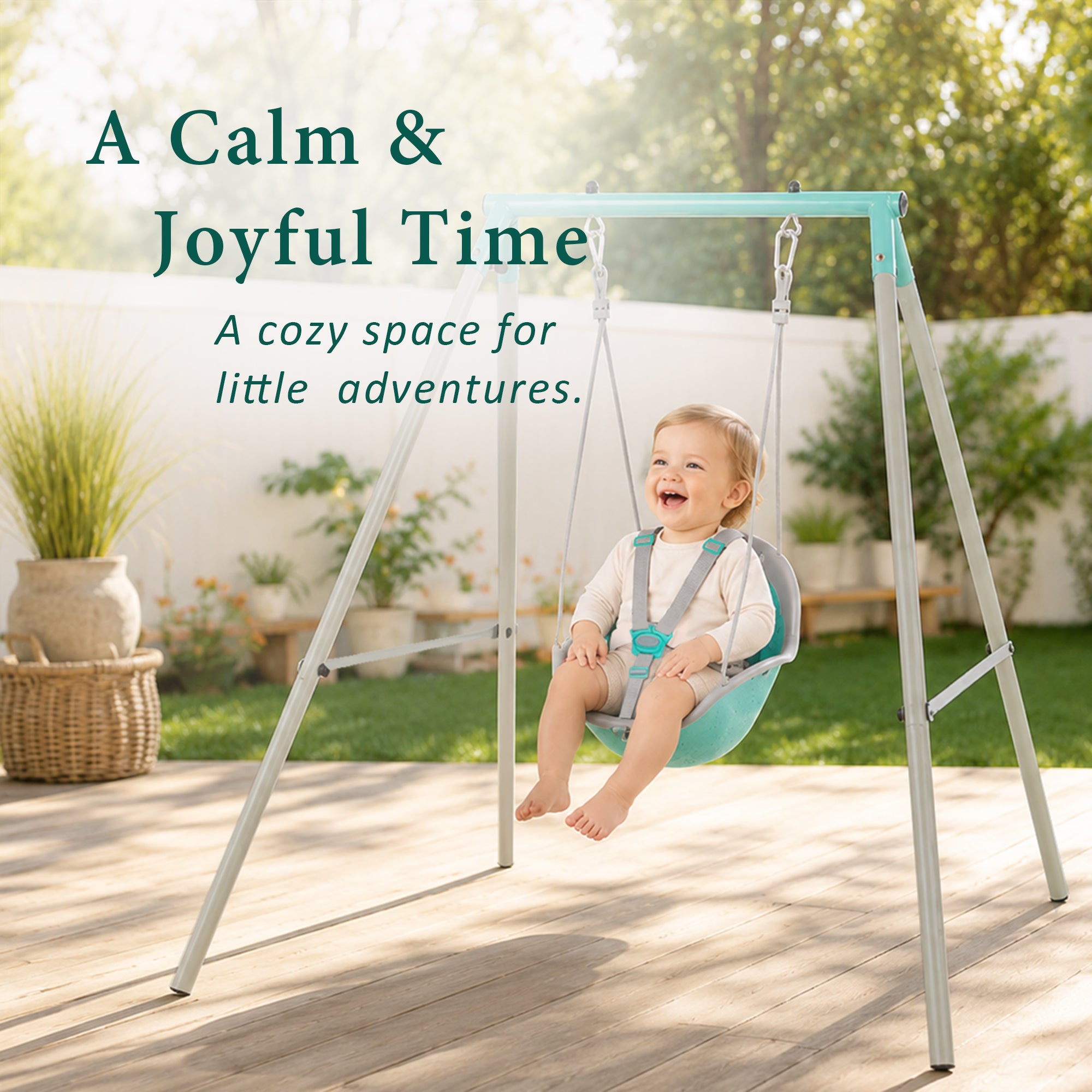 Zero Gravity Nebula Swing Set in Aqua