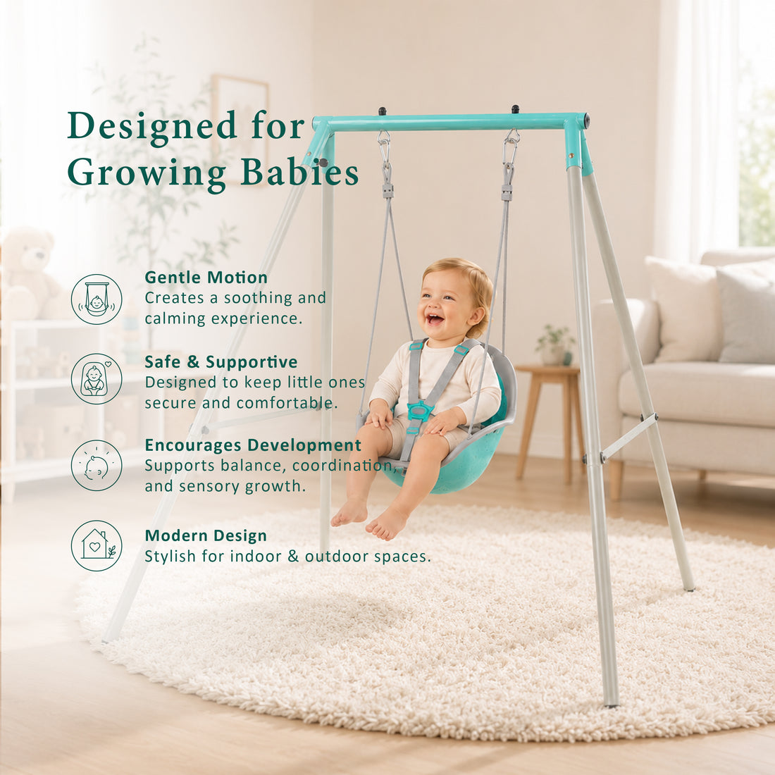Zero Gravity Nebula Swing Set in Aqua