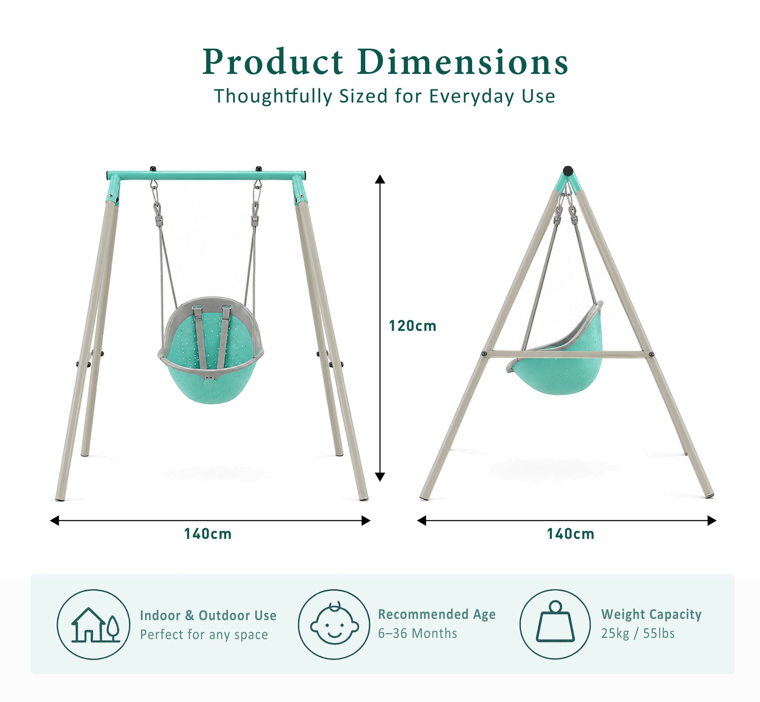 Zero Gravity Nebula Swing Set in Aqua