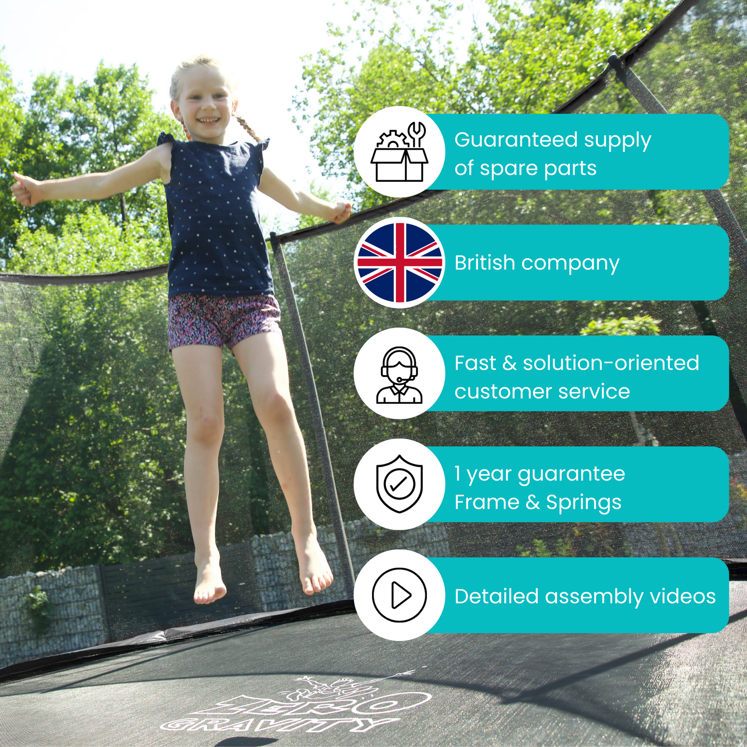 8ft trampoline with sales enclosure and ladder