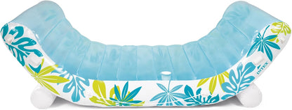 INTEX Inflatable Tropical Canopy Lounge: Detachable Fabric Sunshade – Built-in Cup Holders – Rope Ties - 56294