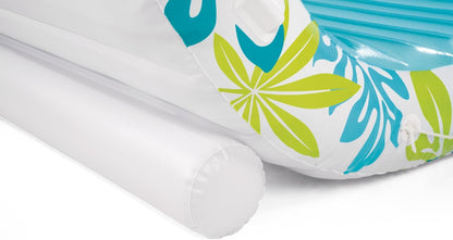 INTEX Inflatable Tropical Canopy Lounge: Detachable Fabric Sunshade – Built-in Cup Holders – Rope Ties - 56294