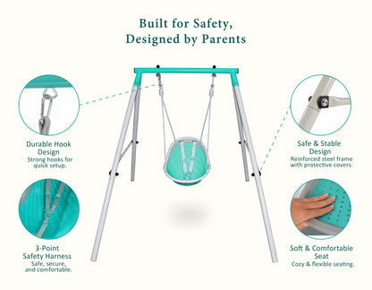 Zero Gravity Nebula Swing Set in Aqua