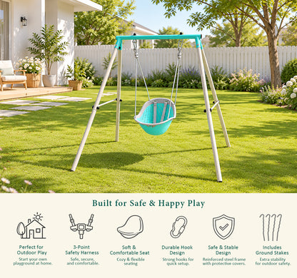 Zero Gravity Nebula Swing Set in Aqua