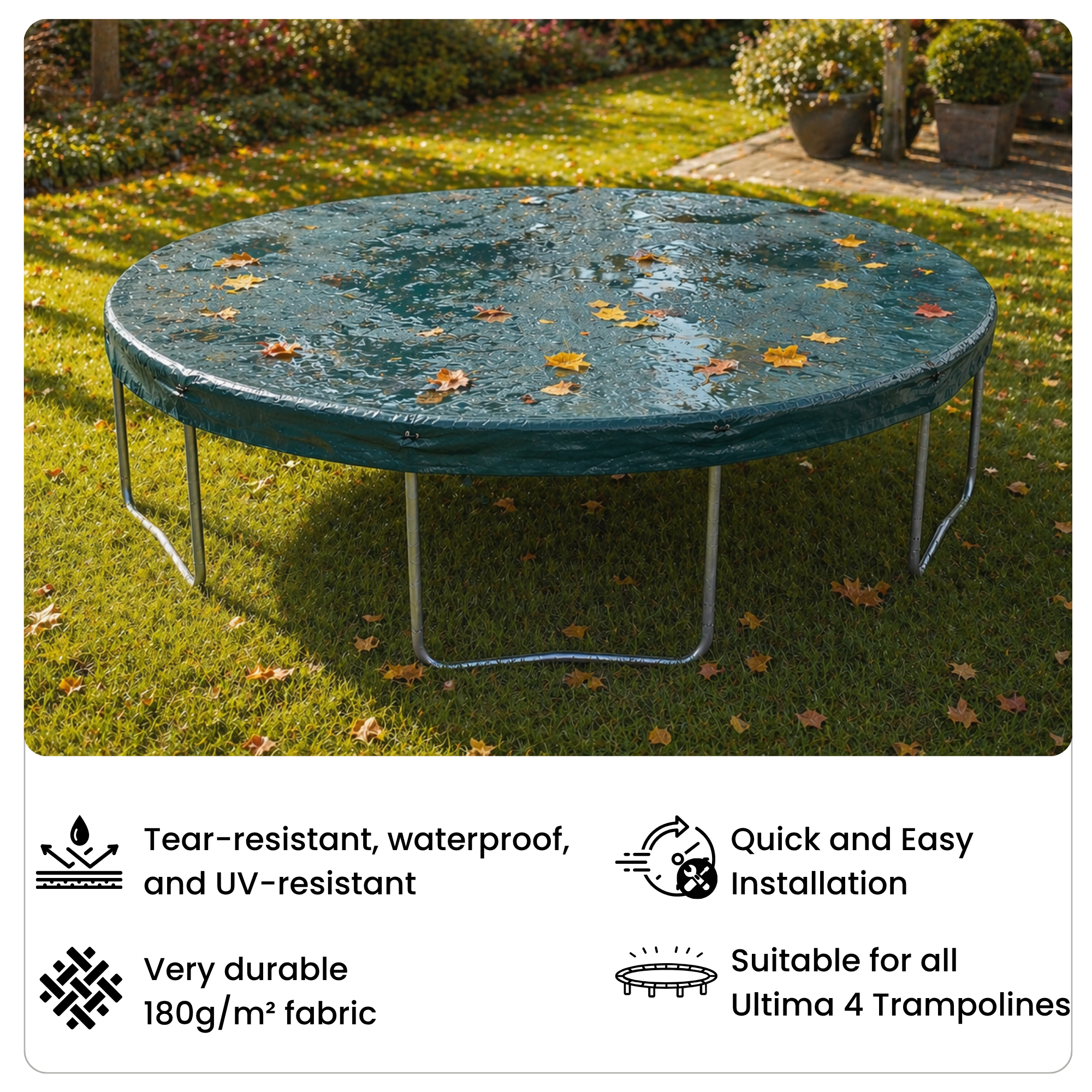 6ft 8ft 10ft 12ft 14ft Round Trampoline Heavyweight Mattress Cover in Green