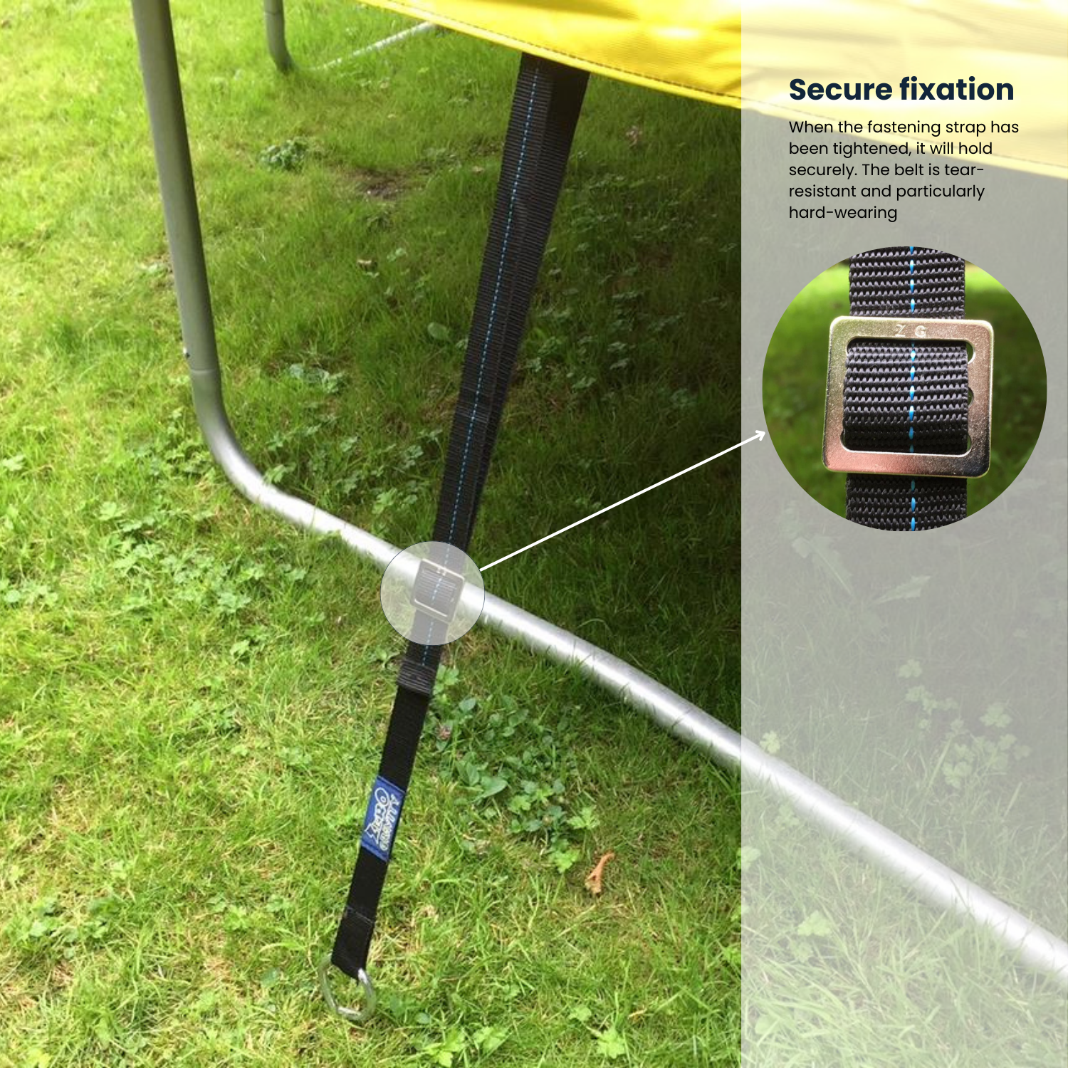 Trampoline clearance tie downs