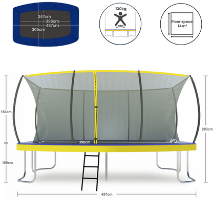 Zero Gravity Ultima 5 15ft x 10ft Rectangular Trampoline and Enclosure