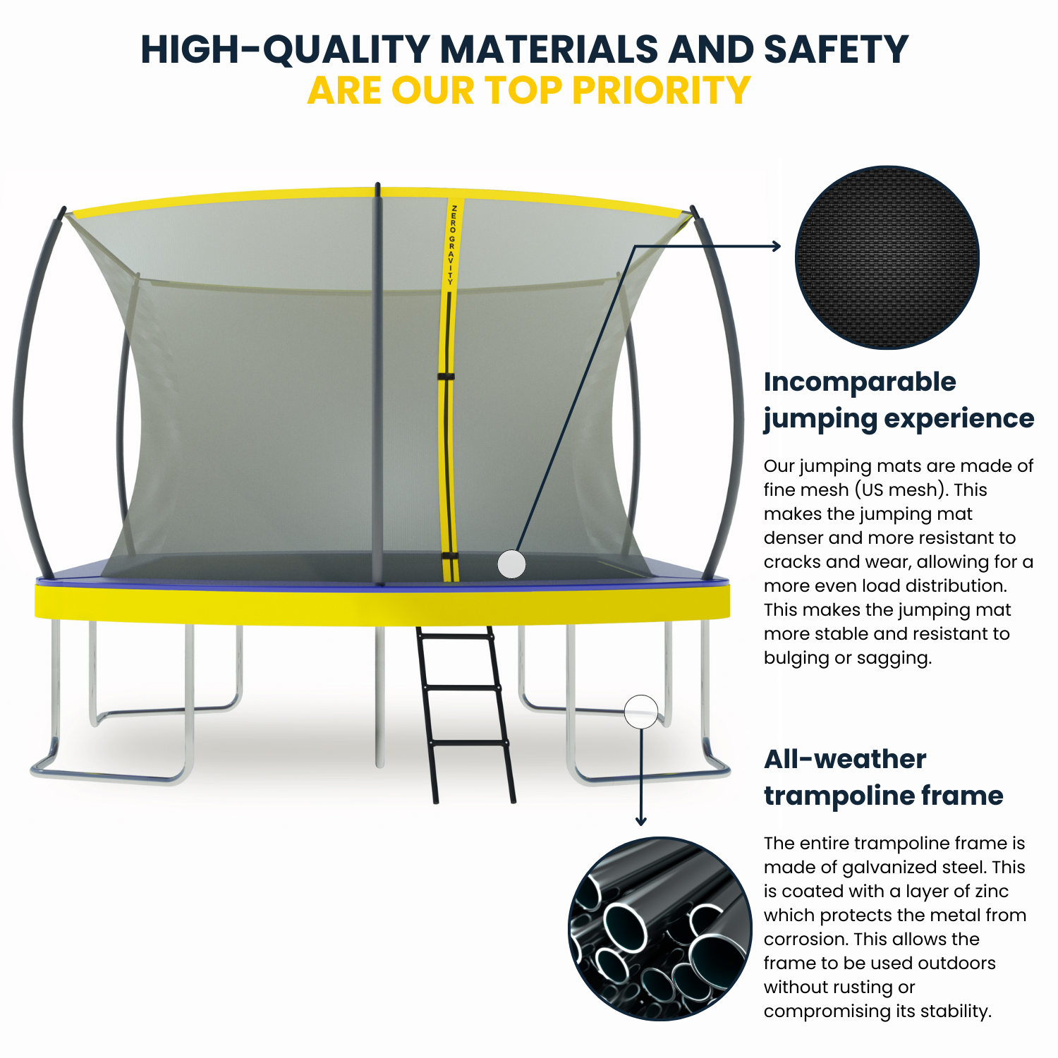 Zero Gravity Ultima 5 10ft x 7ft Rectangular Trampoline and Enclosure