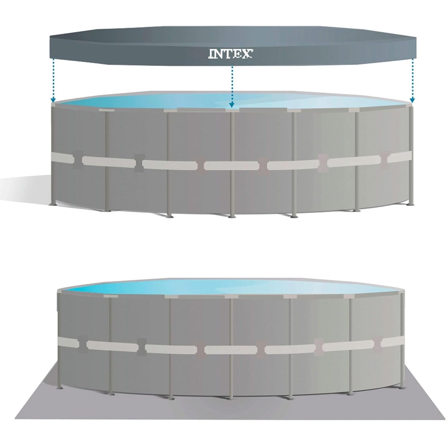 Intex 18ft x 52&quot; Round Ultra XTR Metal Frame Pool with Sand Filter Pump, Ladder, Ground Cloth and Cover 