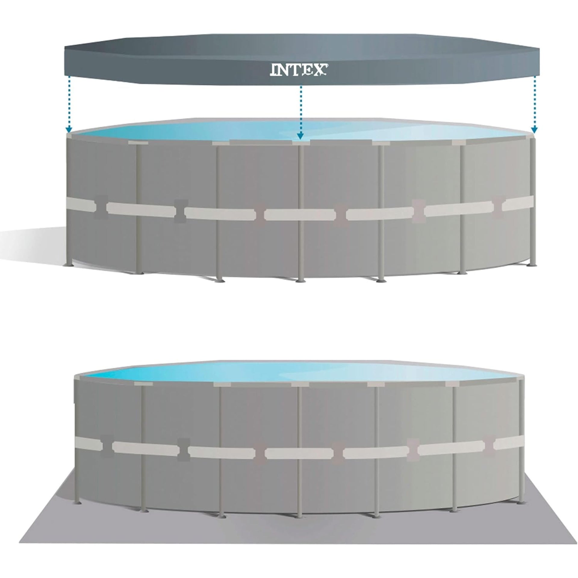 Intex 18ft x 52&quot; Round Ultra XTR Metal Frame Pool with Sand Filter Pump, Ladder, Ground Cloth and Cover 