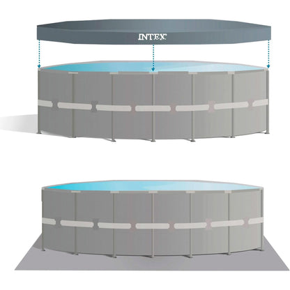 Intex 24ft x 52&quot; Round Ultra XTR Metal Frame Pool with Sand Filter Pump, Ladder, Ground Cloth and Cover 