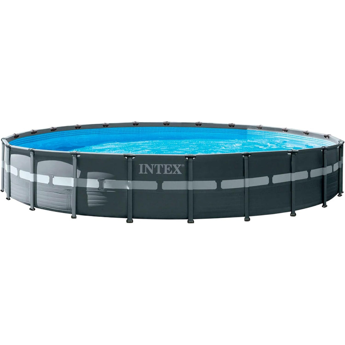 Intex 24ft x 52&quot; Round Ultra XTR Metal Frame Pool with Sand Filter Pump, Ladder, Ground Cloth and Cover 