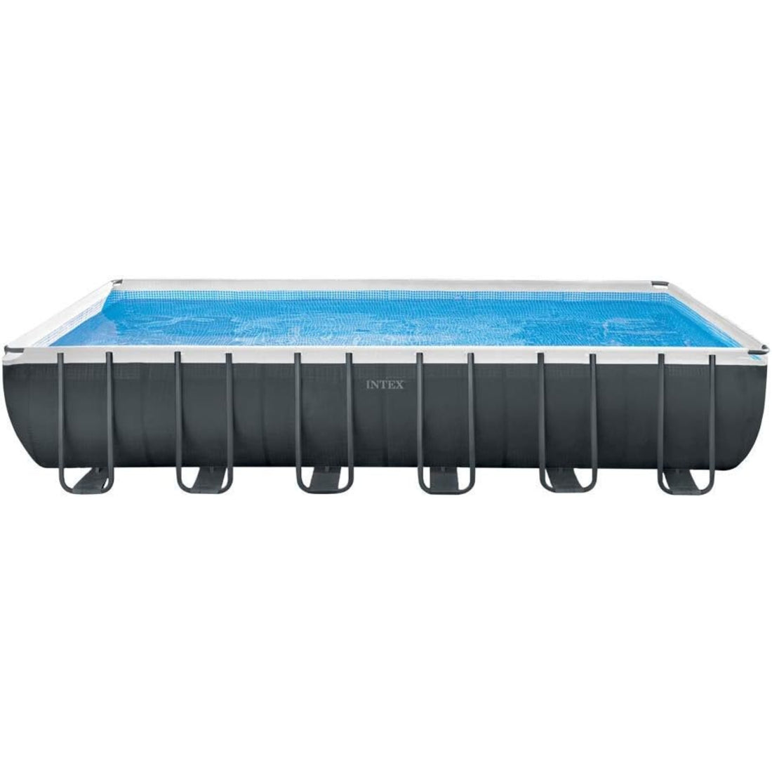 Intex 24ft x 12ft x 52&quot; Rectangular Ultra XTR Metal Frame Pool with Sand Filter Pump, Ladder, Ground Cloth and Cover 