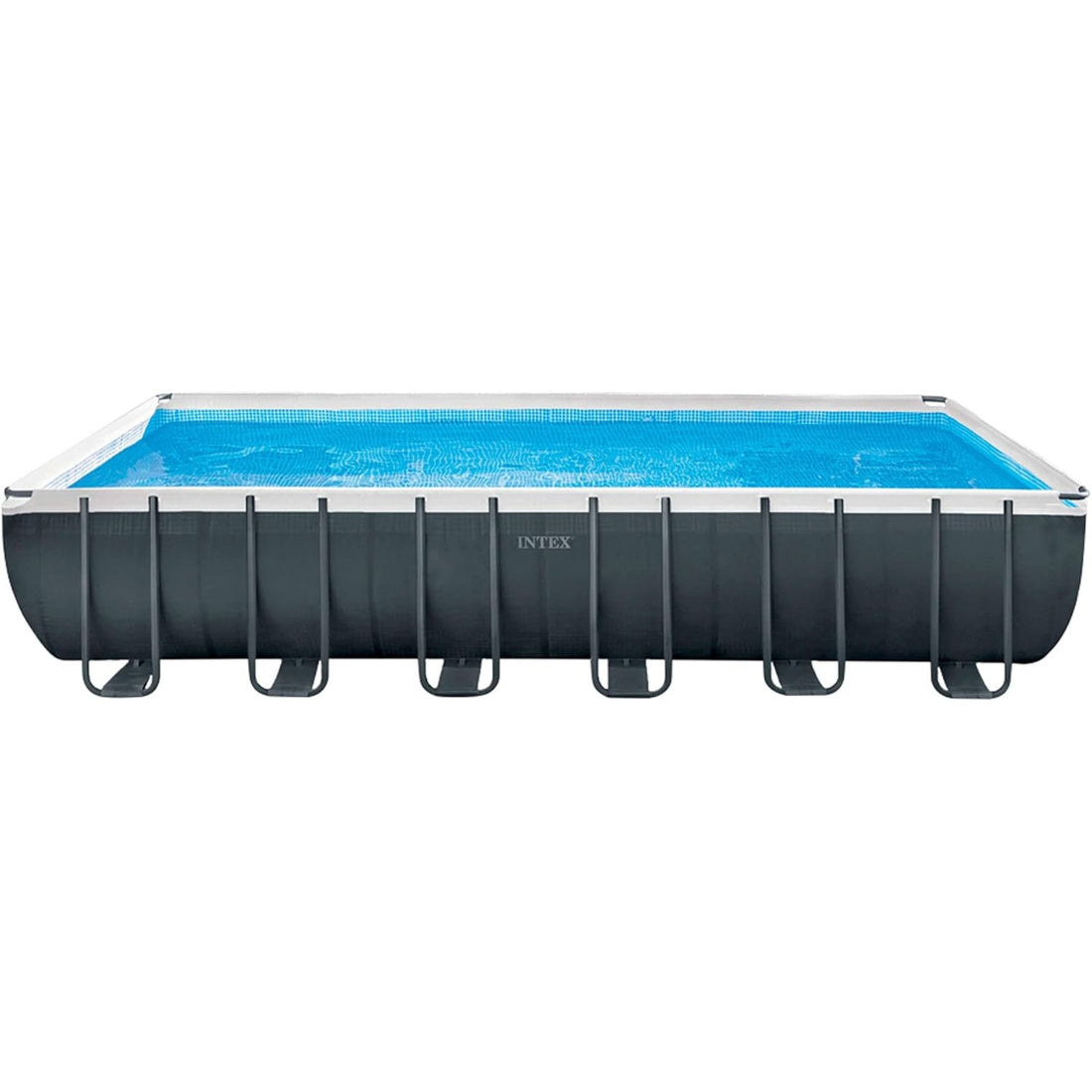 Intex 24ft x 12ft x 52&quot; Rectangular Ultra XTR Metal Frame Pool with Sand Filter Pump, Saltwater System, Ladder, Ground Cloth and Cover 