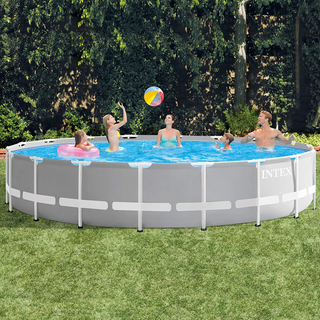 Intex 18ft x 48&quot; Prism Metal Frame Swimming Pool with Filter Pump 