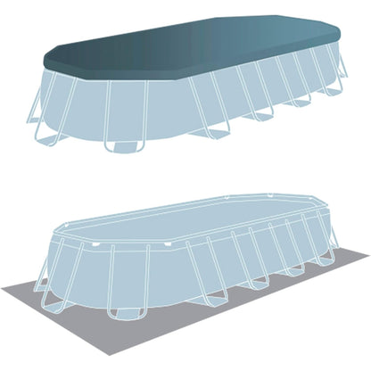 Intex 20ft x 10ft x 4ft Prism Metal Frame Oval Swimming Pool with Filter Pump, Ladder, Ground Cloth and Cover 