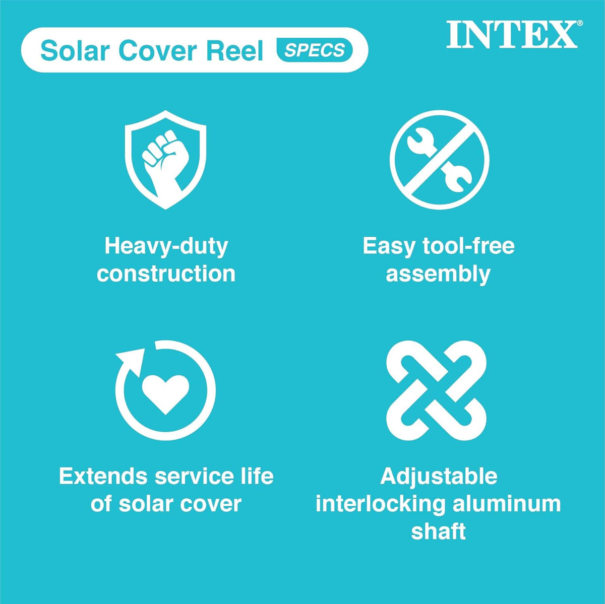 Intex Heavy Duty Solar Above Ground Pool Cover Reel - 28051 (Cover Not Included)