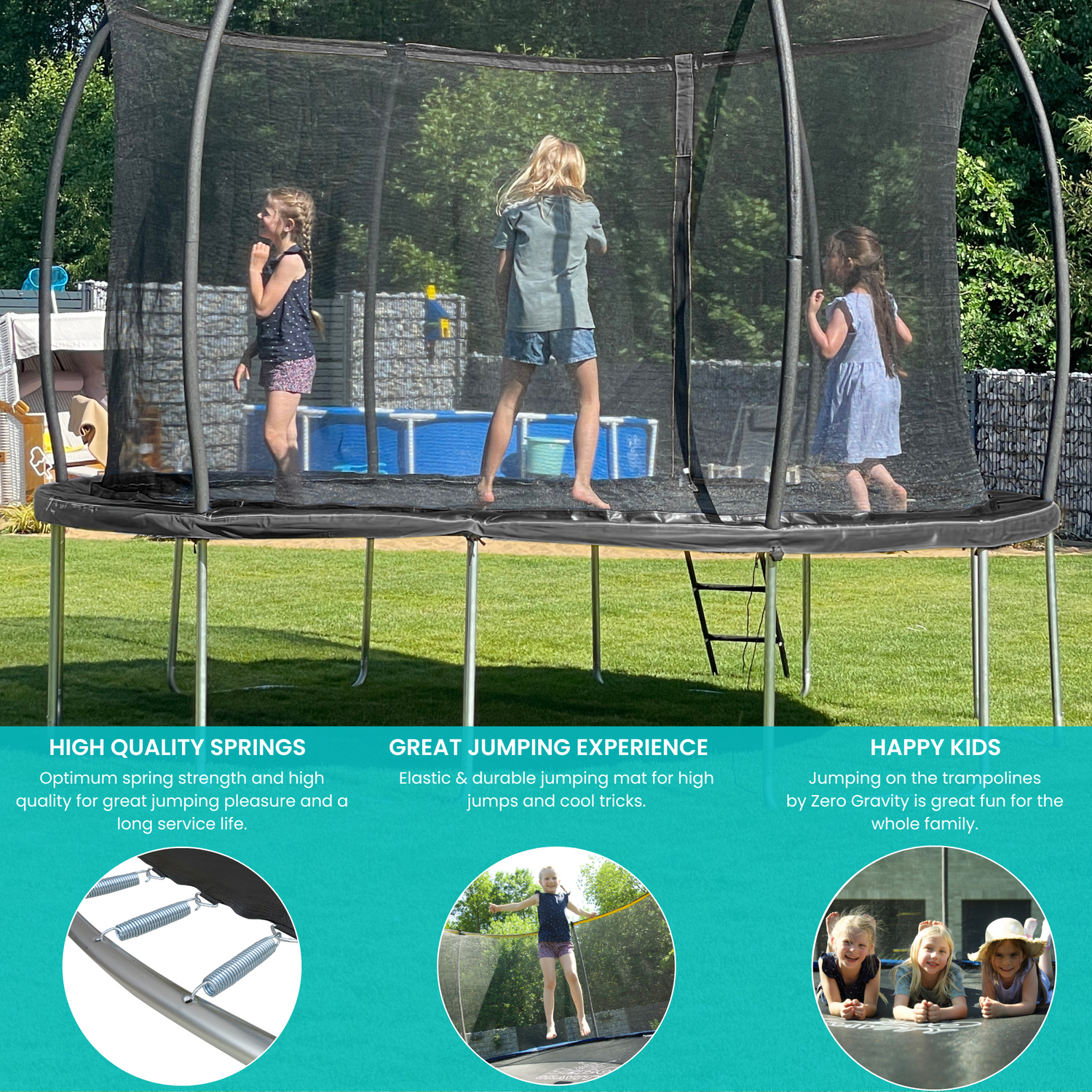 8ft trampoline hot sale net 4 pole