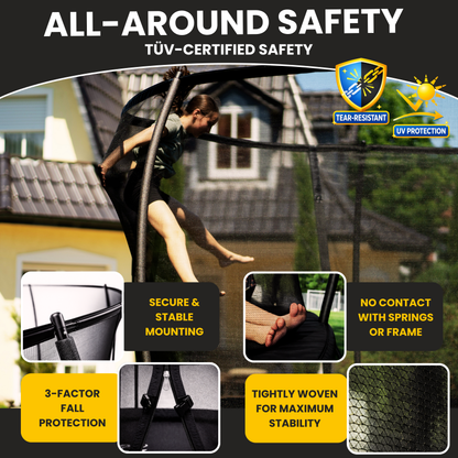 Zero Gravity Ultima 5 10ft x 7ft Rectangular Trampoline and Enclosure BLACK