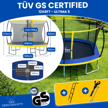 Zero Gravity Ultima 5 12ft x 8ft Rectangular Trampoline and Enclosure