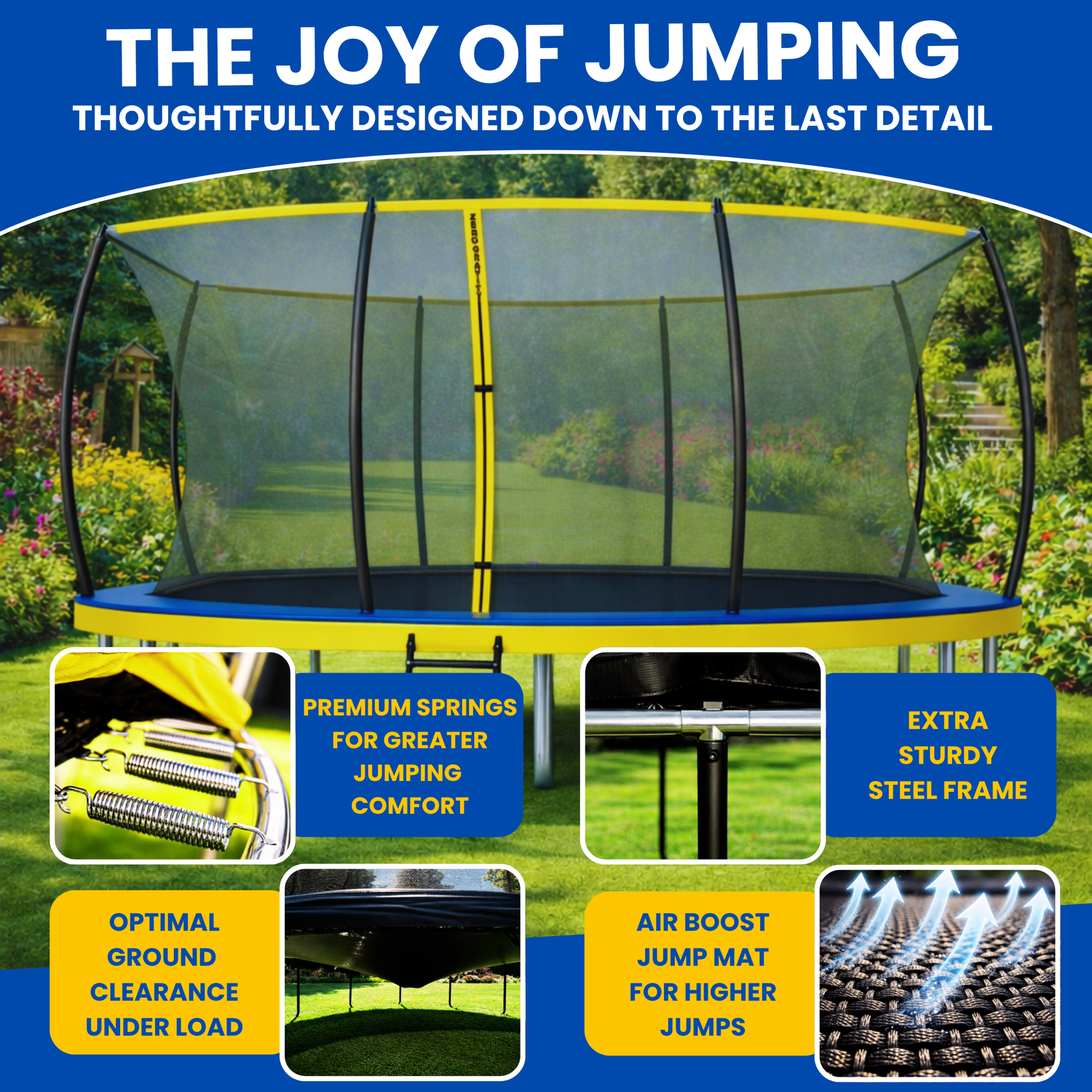 Zero Gravity Ultima 5 10ft x 7ft Rectangular Trampoline and Enclosure