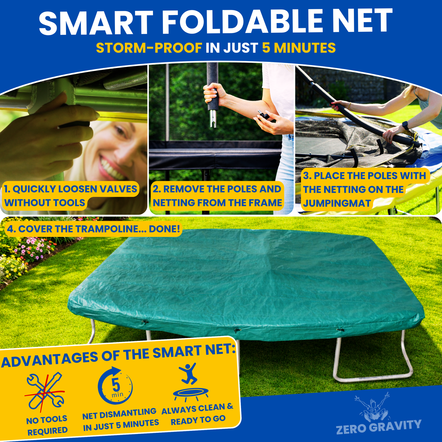 Zero Gravity Ultima 5 10ft x 7ft Rectangular Trampoline and Enclosure