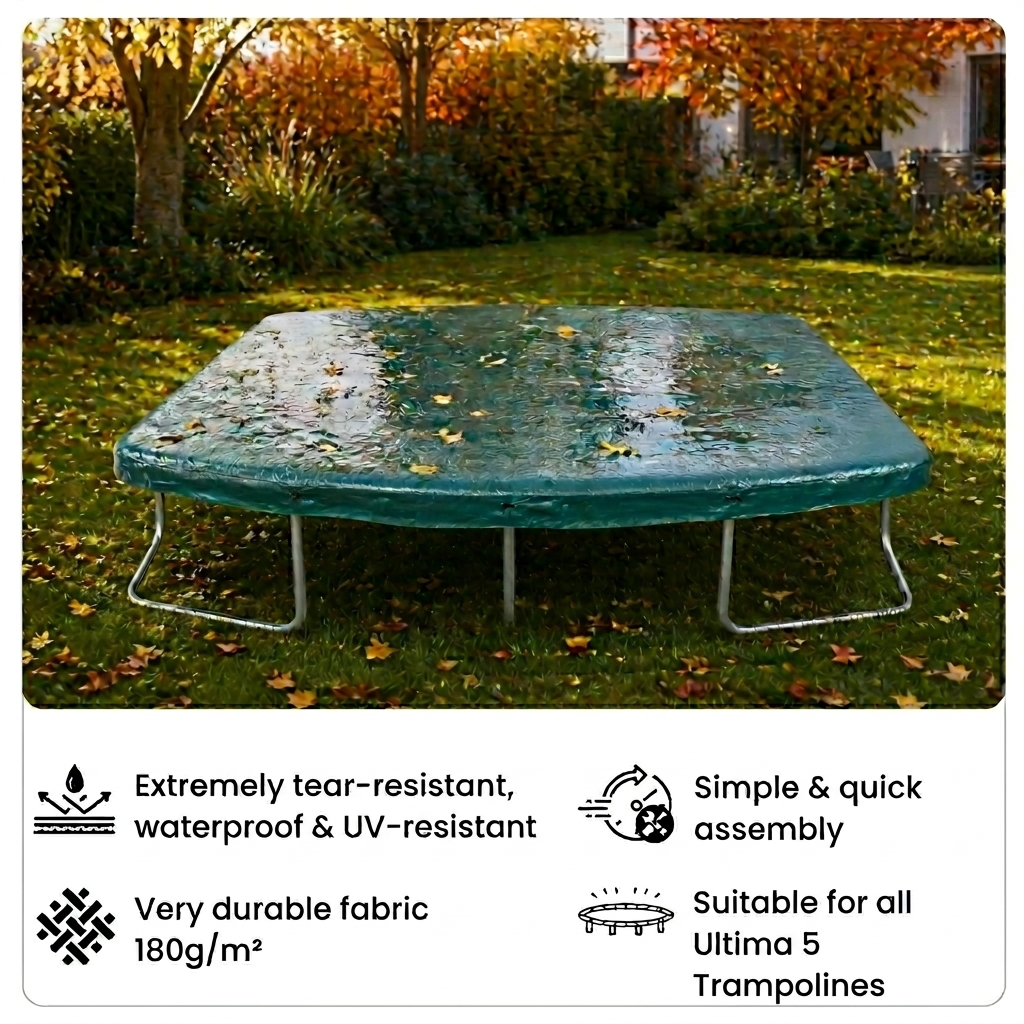 Ultima 5 10x7ft, 12x8ft, 15x10ft Heavyweight Trampoline Cover in Green