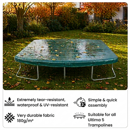 Ultima 5 10x7ft, 12x8ft, 15x10ft Heavyweight Trampoline Cover in Green