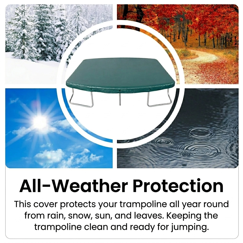 Ultima 5 10x7ft, 12x8ft, 15x10ft Heavyweight Trampoline Cover in Green