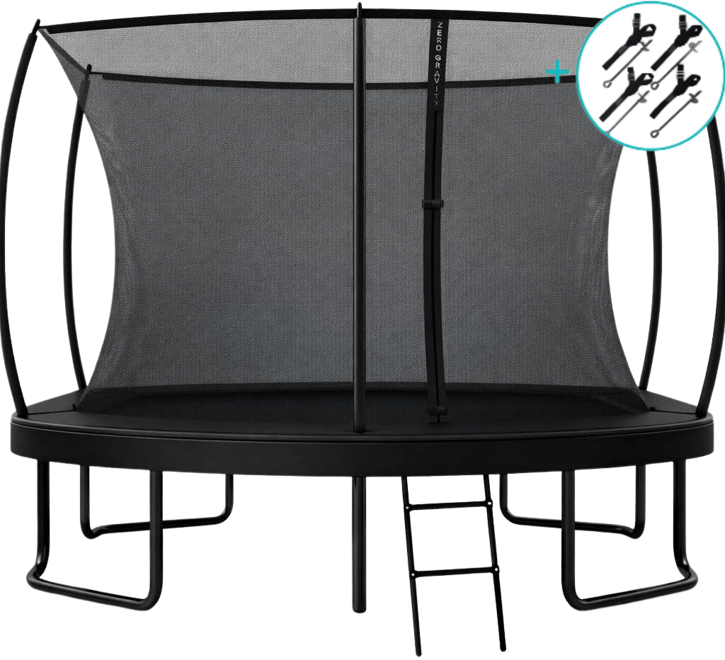 Zero Gravity Ultima 5 10ft x 7ft Rectangular Trampoline and Enclosure BLACK