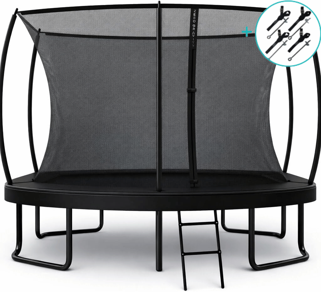 Zero Gravity Ultima 5 12ft x 8ft Rectangular Trampoline and Enclosure BLACK