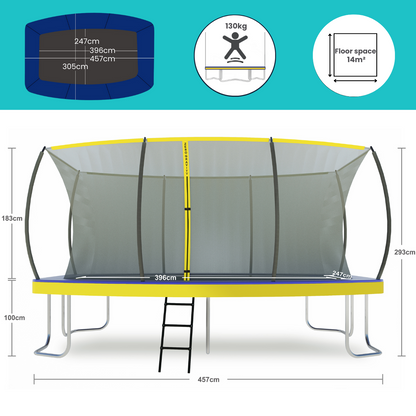 Zero Gravity Ultima 5 15ft x 10ft Rectangular Trampoline and Enclosure Bundle