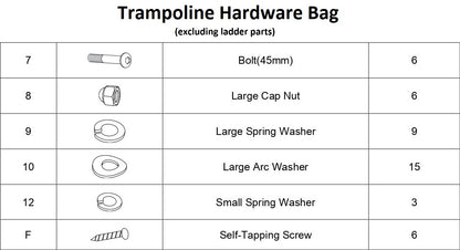 Ultima 4 6ft Round Trampoline Hardware Bag